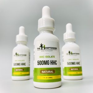 The Hemptender 500mg HHC isolate tincture on a white background