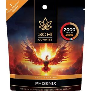 3Chi True Strain Phoenix Sativa THC blend gummies at The Hemptender