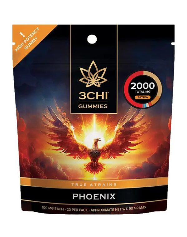3Chi True Strain Phoenix Sativa THC blend gummies at The Hemptender